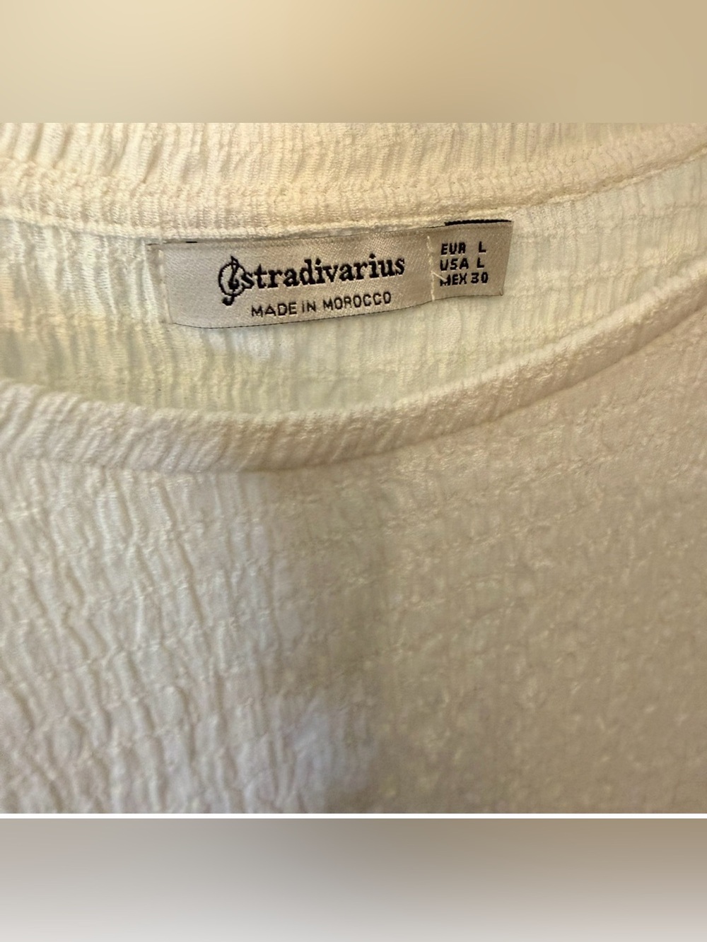 stradivarius Cream Puff Sleeve Knit Tee - Picture 6 of 6